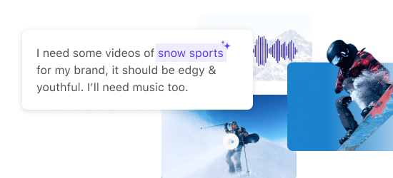 AI search prompt with images of snow sports