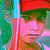 Cinematic Shot of Beautiful Sweaty Girl with Big Blue Eyes and Tennis Racket